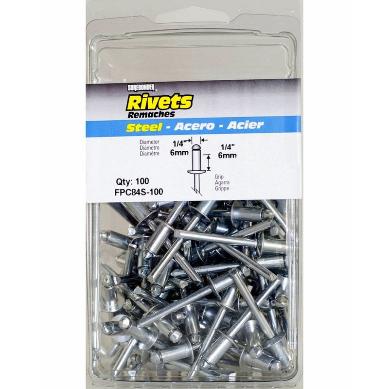 Surebonder FPC84S-100 1/4-inch Steel Short Rivets (100 per box)