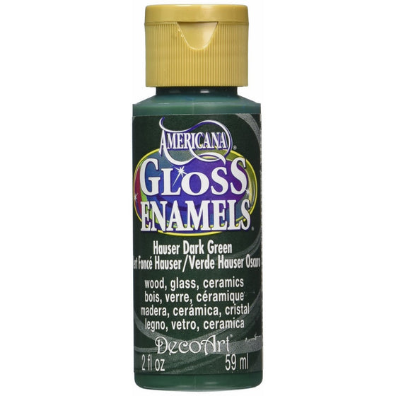 DecoArt Americana Gloss Enamel Paint, 2-Ounce, Hauser Dark Green