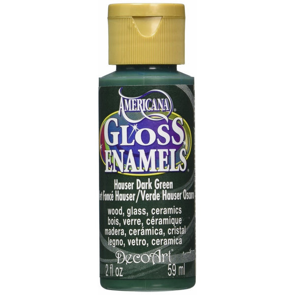 DecoArt Americana Gloss Enamel Paint, 2-Ounce, Hauser Dark Green