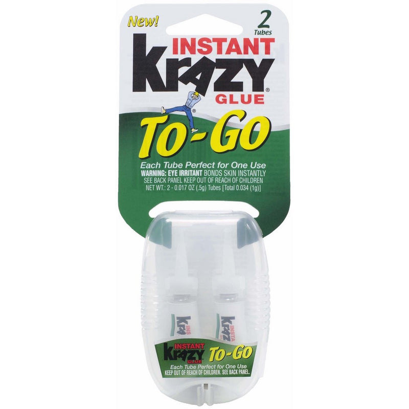 Krazy Glue KG58148INN Instant Glue To-Go Two Single-Use Tubes, .017-Ounce