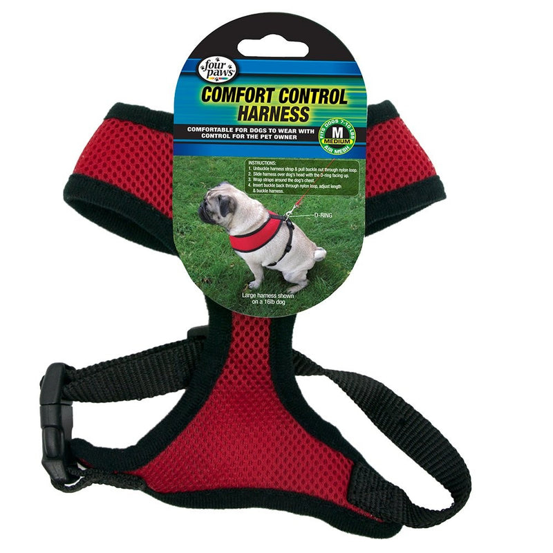 Four Paws Medium Red Comfort Control Dog Harness