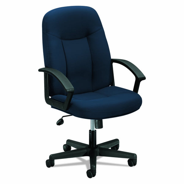 HON Executive High-Back Swivel/Tilt Chair, Navy Fabric/Black Frame (HVL601)