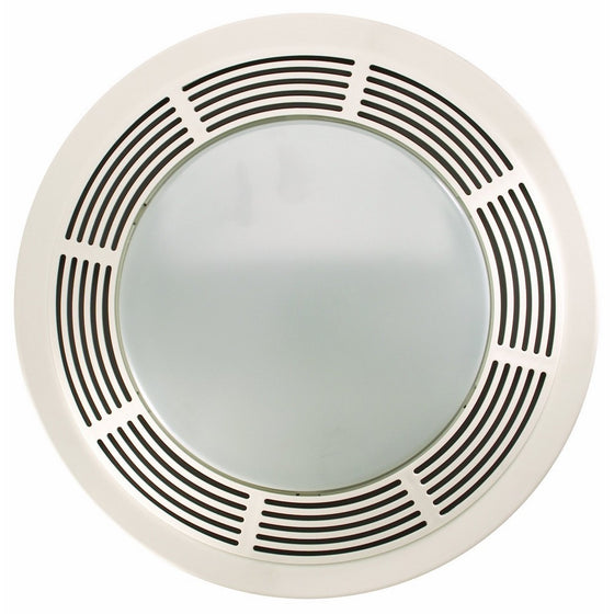 NuTone 8664RP Designer Fan and Light with Round White Grille and Glass Lens, 100 CFM 3.5 Sones