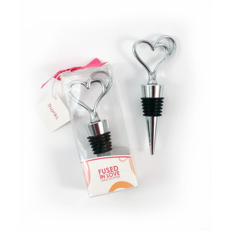 Weddingstar Fused in Love Double Heart Wine Stopper in Gift Packaging