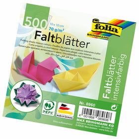 Global Art Materials Folia Origami Paper 4-Inch-by-4-Inch Assorted Colors 500 Sheet Bulk Pack (8960)