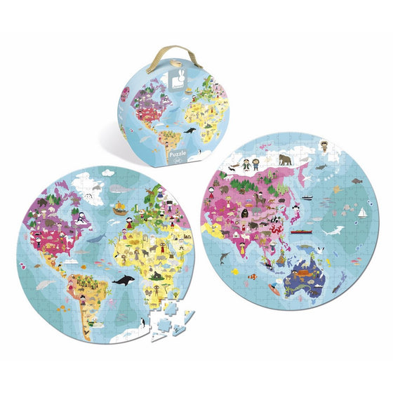 Janod Our Blue Planet Round Double Sided Puzzle