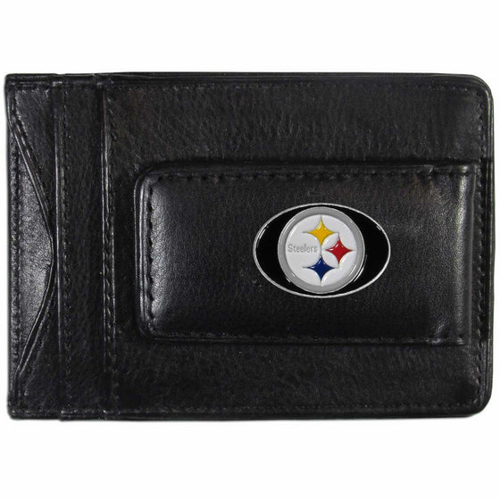 NFL Pittsburgh Steelers Leather Money Clip Cardholder