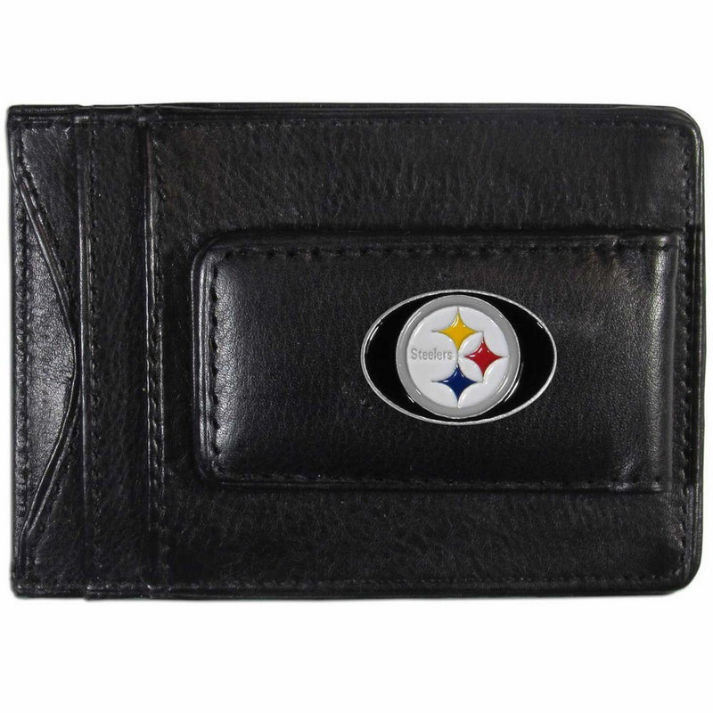 NFL Pittsburgh Steelers Leather Money Clip Cardholder