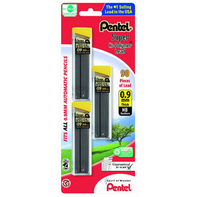 Pentel Super Hi-Polymer Lead Refills, 0.9 mm, 90 Pieces (C29BPHB3)