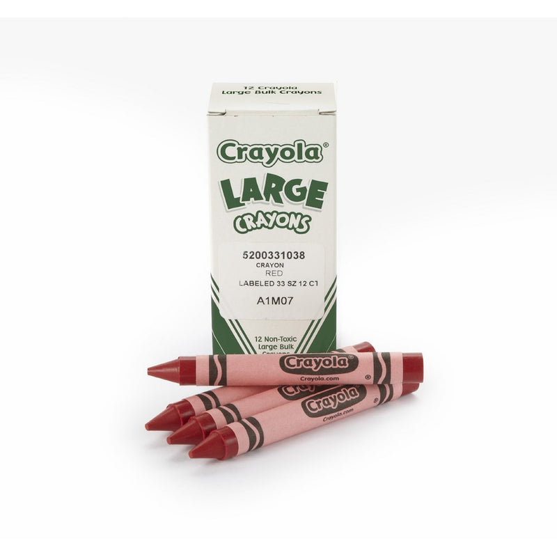 Crayola Large Crayons, Red; Art Tools; 12 ct. Bulk Crayons; Bright, Bold Color