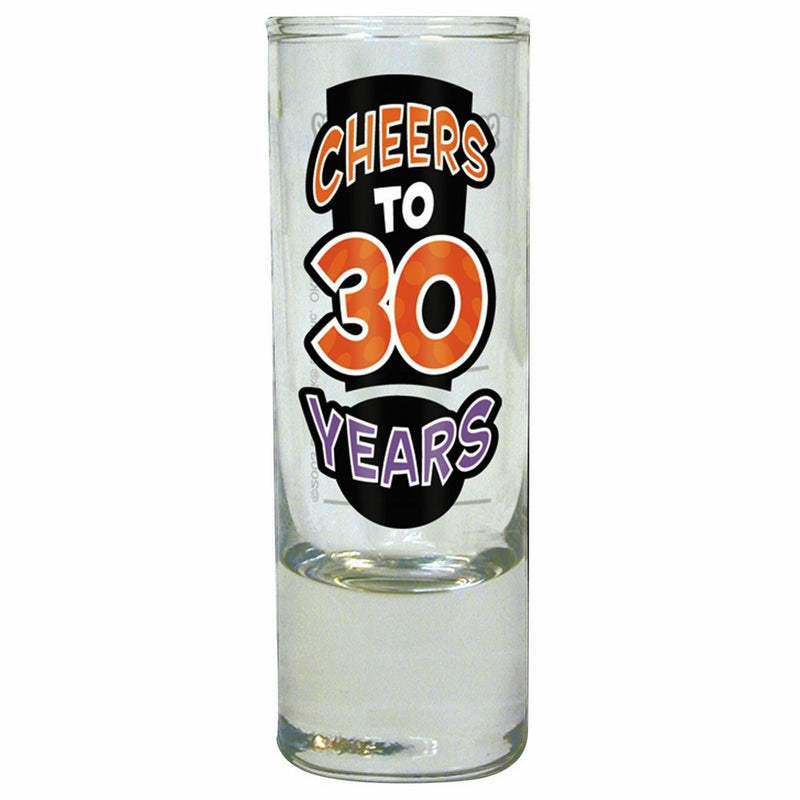 Laid Back C525V Cheers to 30 Years Shot Glass, 2-Ounce