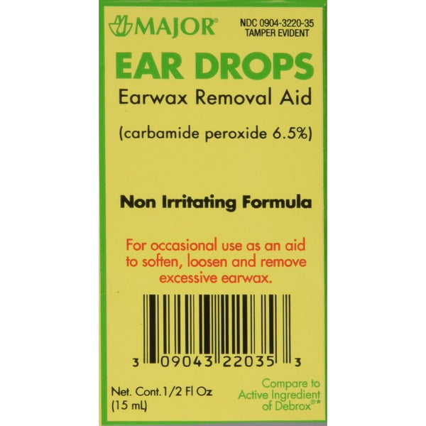 Ear Drops Earwax Removal Aid -- 0.5 fl oz By Major Compare to Debrox