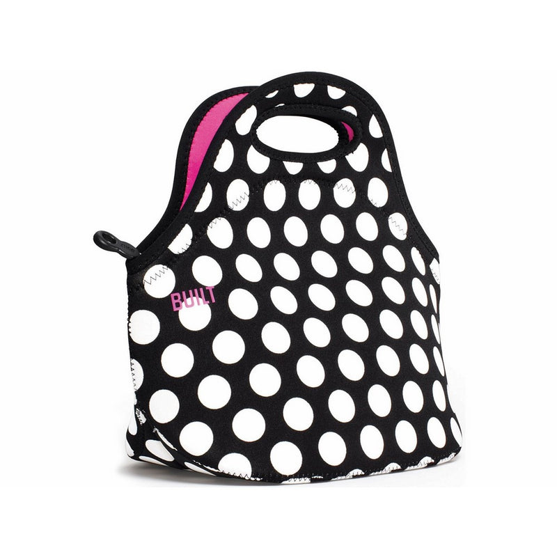 Built NY LB31-BBW Gourmet Getaway Lightweight Insulated Neoprene Lunch Tote Bag, Big Dot Black & White