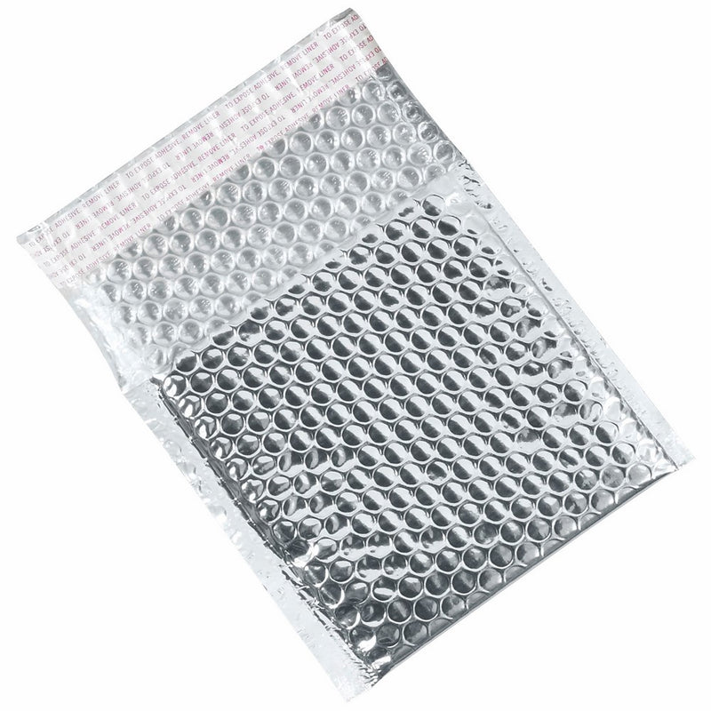 Aviditi GBM0706S Glamour Bubble Mailer, 6-3/4" Length x 7" Width, Silver (Case of 72)