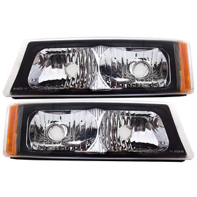 AUTOANDART Driver and Passenger Park Signal Front Marker Lights Lamps Lenses Replacement for Chevrolet Pickup Truck 15199556 15199557