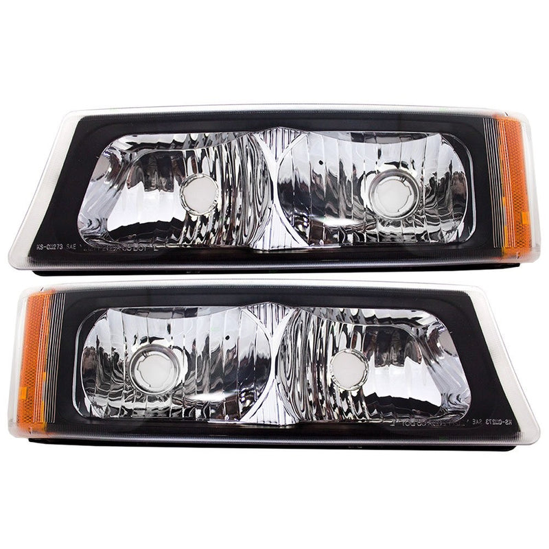 AUTOANDART Driver and Passenger Park Signal Front Marker Lights Lamps Lenses Replacement for Chevrolet Pickup Truck 15199556 15199557