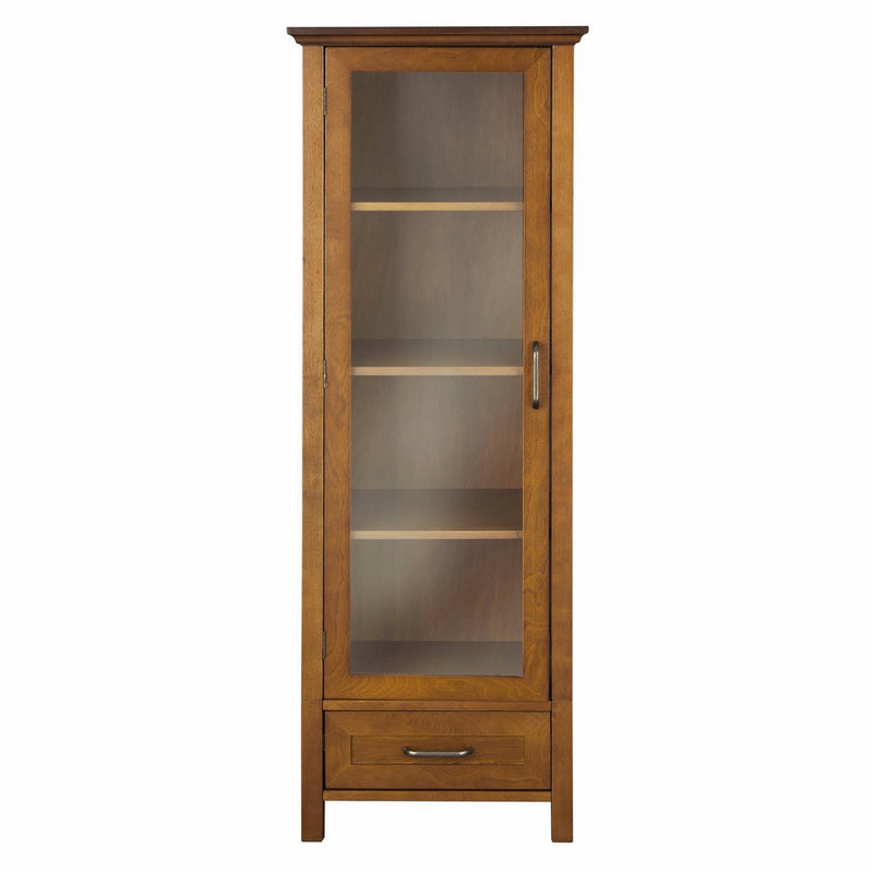 Elegant Home Fashion Anna Linen Cabinet with Door and Bottom Drawer