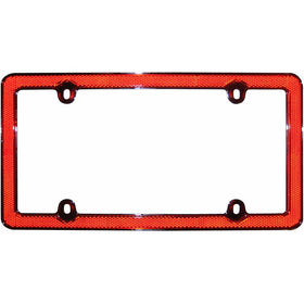 Cruiser Accessories 30436 Red Reflector II License Plate Frame, Red/Chrome