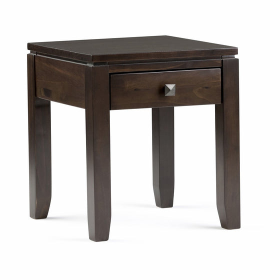 Simpli Home Cosmopolitan Solid Wood End Table, Coffee Brown