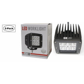6KLED New 3" Square 18w Cube LED Spot Off Road RV ATV UTV Quad Side by Side JK Wrangler Rubicon Side-by-Side Pillar LED RZR 570/800/900/1000xp Auxiliary Lighting 10-30v Light (pack of 2)