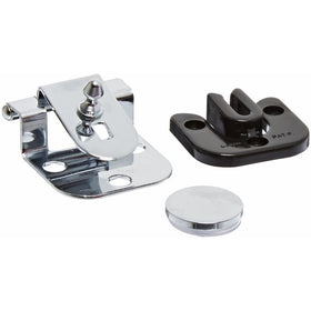 Sugatsune GHC-34/8/CR Steel Half Overlay Glass Door Hinge with Catch, Chrome Plated, 2mm Leaf Thickness, 64.5mm Open Width, 5.2 mm Pin Diameter, 18mm Knuckle Length, 37mm Height