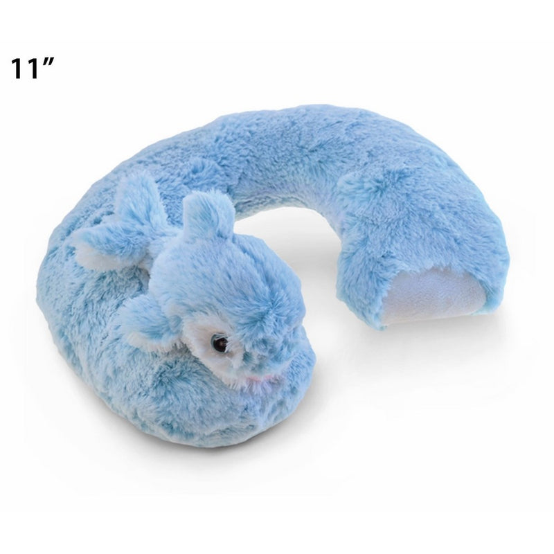 Puzzled Plush Super-Soft Travel Neck Pillow, Dolphin