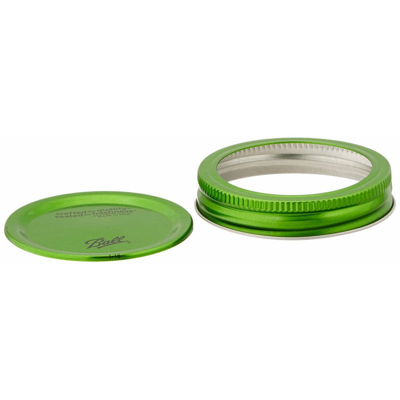 Ball Color 6/Pack Lids and Bands, Green