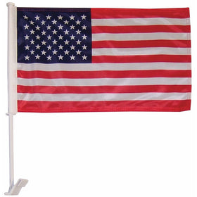 In the Breeze U.S. Flag Car Flag - Double Sided - Hooks onto Car Window