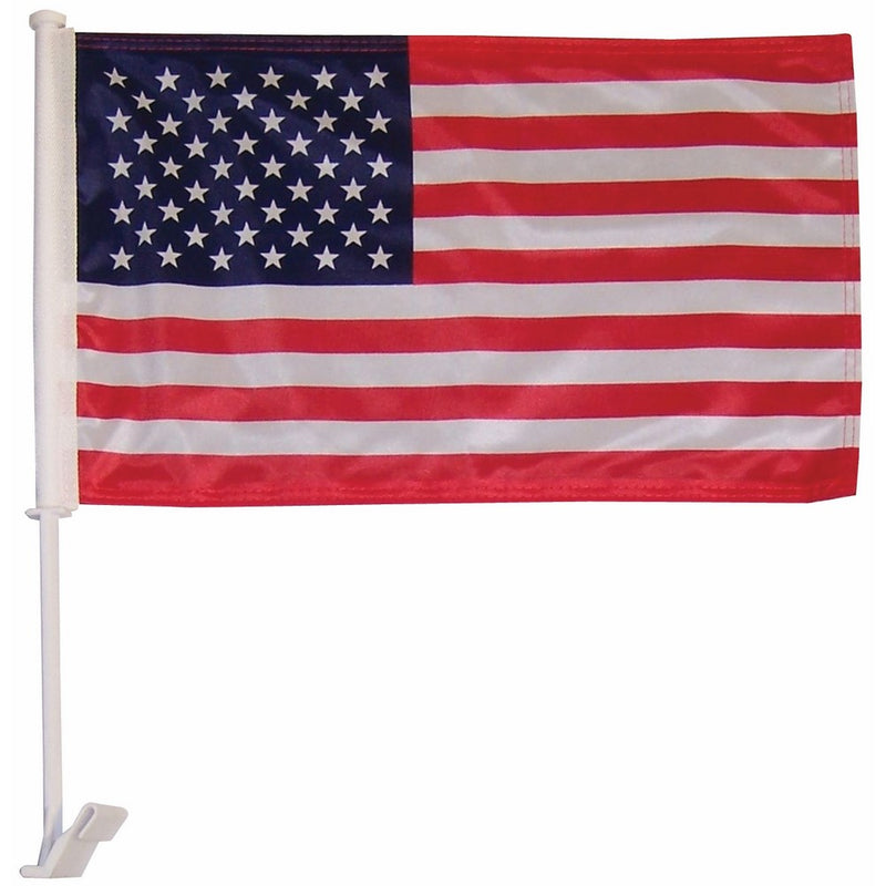 In the Breeze U.S. Flag Car Flag - Double Sided - Hooks onto Car Window
