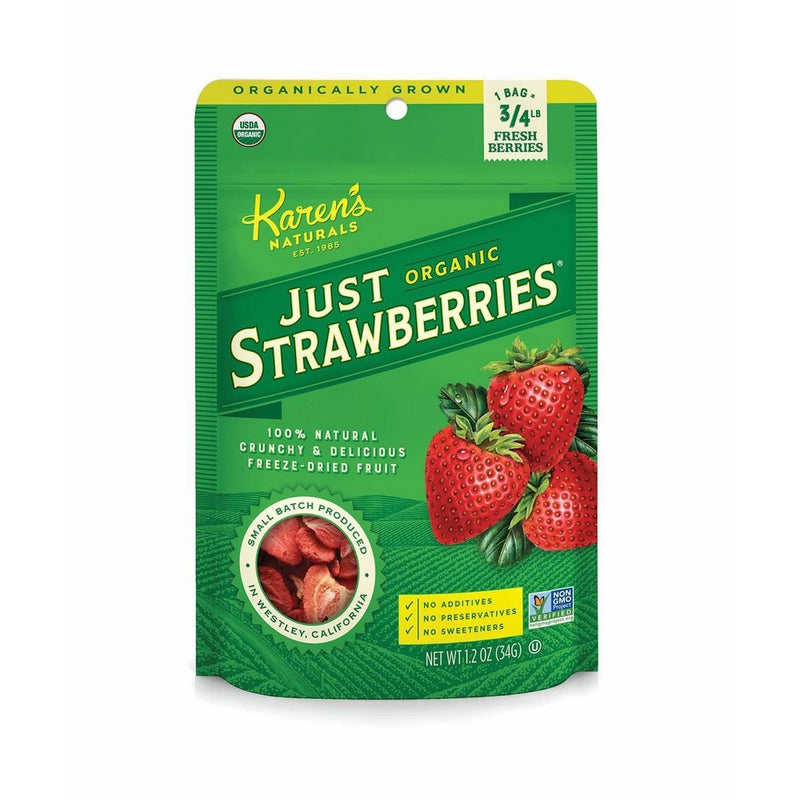 Karen's Naturals Just Tomatoes, Organic Just Strawberries 1.2 OuncePouch (Pack of 12) (Packaging May Vary)