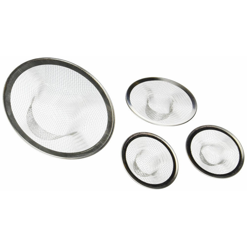 Kitchen Sink Strainer Mesh Stainless Steel Design Tub Drain Bathroom Utility Laundry Room 4pk