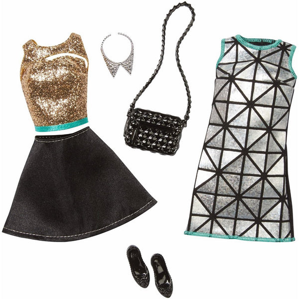 Barbie Fashion 2 Pack Glamour - Gold, Turquoise, & Black