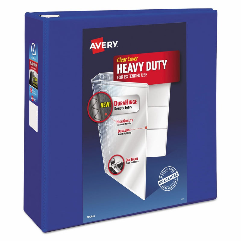 Avery Heavy-Duty View Binder with 4" One Touch EZD Rings, Pacific Blue (79814)