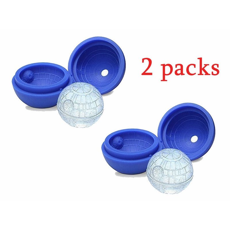 Bessmate 2-Pack Star Wars Death Star Silicone Sphere Ice Ball Maker Mold,Ice Mold Tray