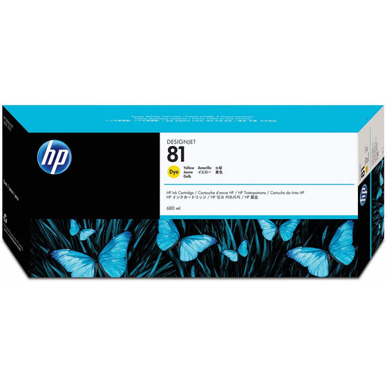 HP 81 C4933A Ink Cartridge for DesignJet 5000 series, 680ml, Yellow