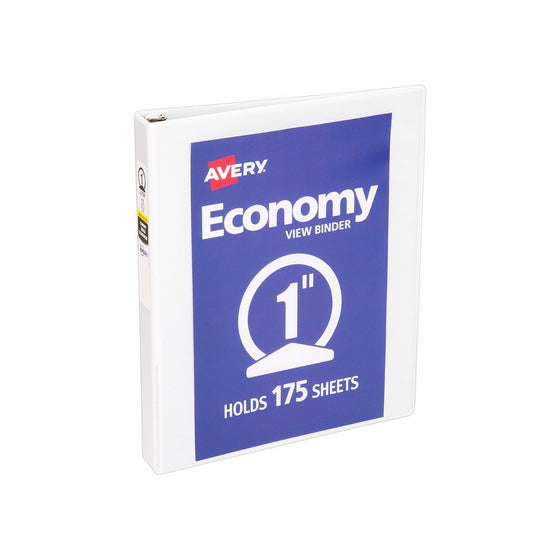 Avery Economy View Binder with 1 Inch Round Ring, White, 1 Binder (5711)