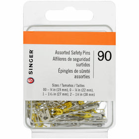 Singer Asst Safety Pins, Multisize, 90-Count