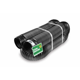 Flex-Drain 51110 Flexible/Expandable Landscaping Drain Pipe, Solid, 4-Inch by 25-Feet