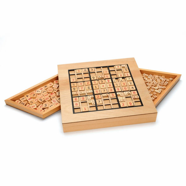 Deluxe Wooden Sudoku Puzzle with Wooden Number and Thinking Tiles