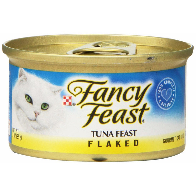 Purina Fancy Feast 10050000001245 Flaked Tuna Feast Cat Food - (24) 3 oz. Pull-top Can