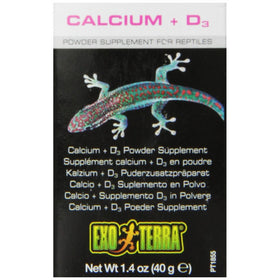 Exo Terra Calcium D3 Powder Reptiles Supplement, 1.4-Ounce
