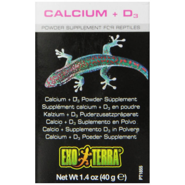 Exo Terra Calcium D3 Powder Reptiles Supplement, 1.4-Ounce