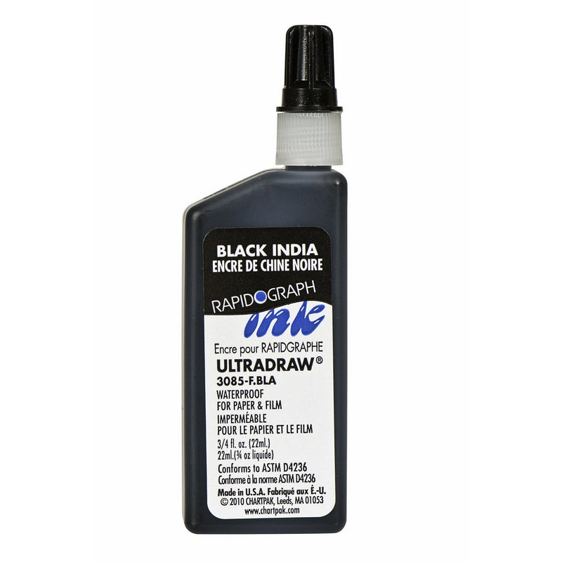 Koh-I-Noor Ultradraw Ink, 0.75 Ounce Bottle, Black (3085F.BLA)