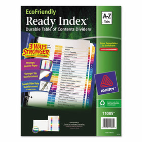 Avery EcoFriendly Ready Index Table of Contents Dividers,A-Z Tab Set (11085)