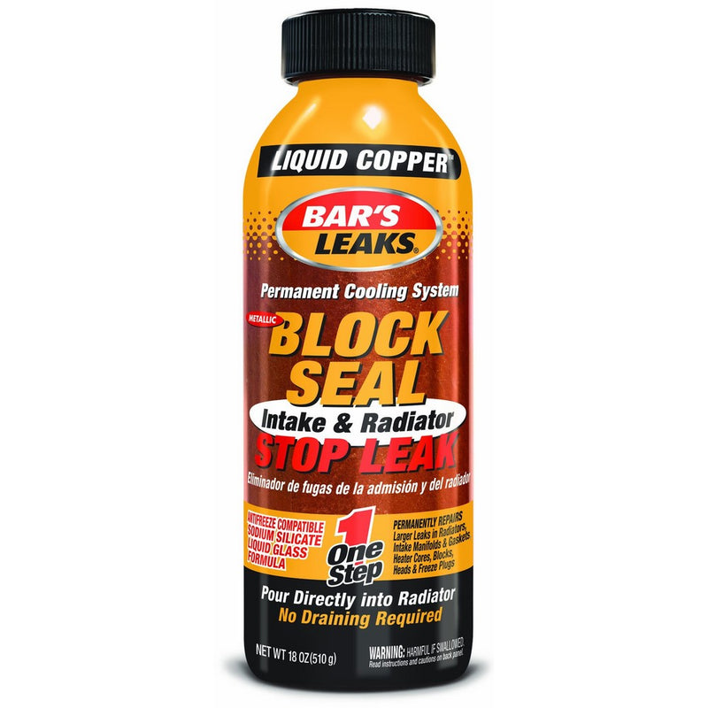 Bar's Leaks 1109 Block Seal Liquid Copper Intake and Radiator Stop Leak - 18 oz.