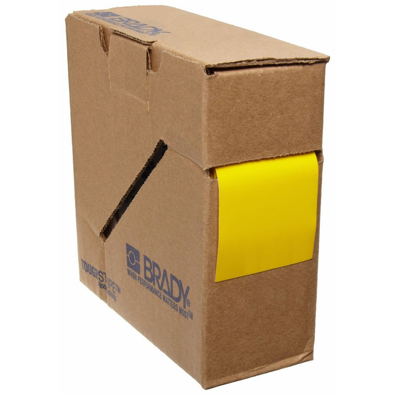 Brady ToughStripe Floor Marking Tape - Yellow, Non-Abrasive Tape - 2" Width, 100' Length - 104312