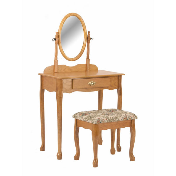 Crown Mark Vanity Set, Oak