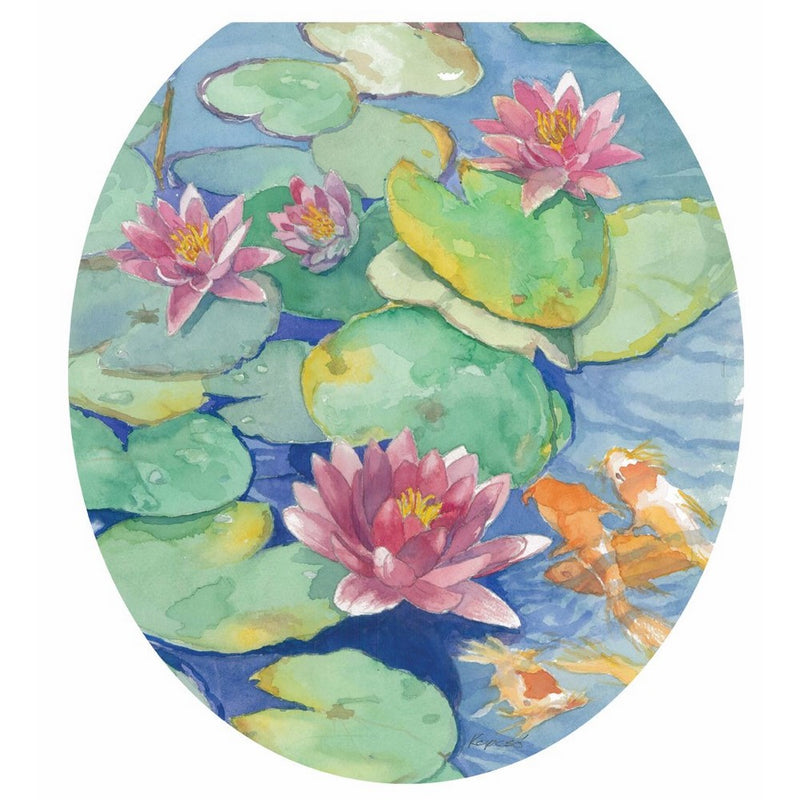 Toilet Tattoos TT-1029-R Lily Pads Design Toilet Seat Applique, Round