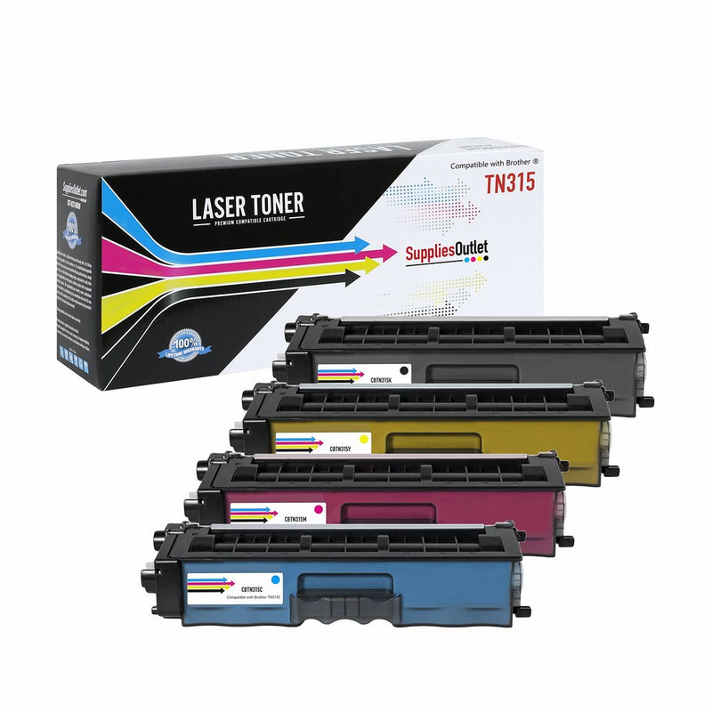 Awesometoner Toner Cartridge Set – Black, Cyan, Magenta, Yellow 35006000 Yield compatible with Brother TN315BK, TN315C, TN315M, TN315Y