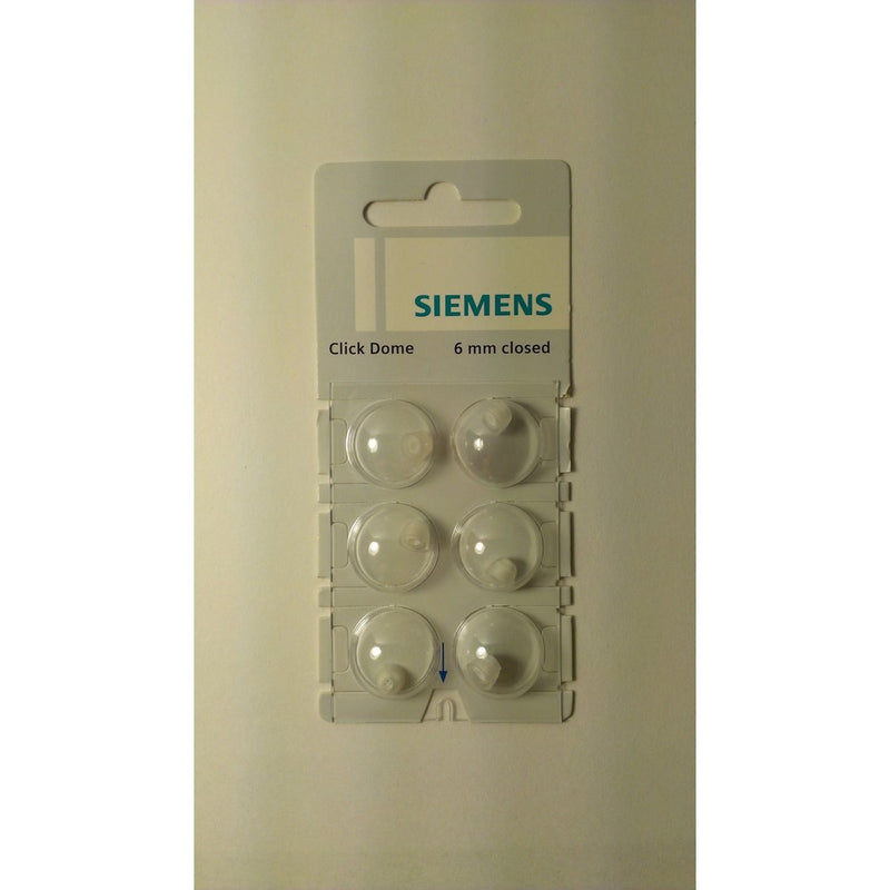 Siemens Click Dome 6mm Closed For RIC Hearing Aids - 6 Domes Each